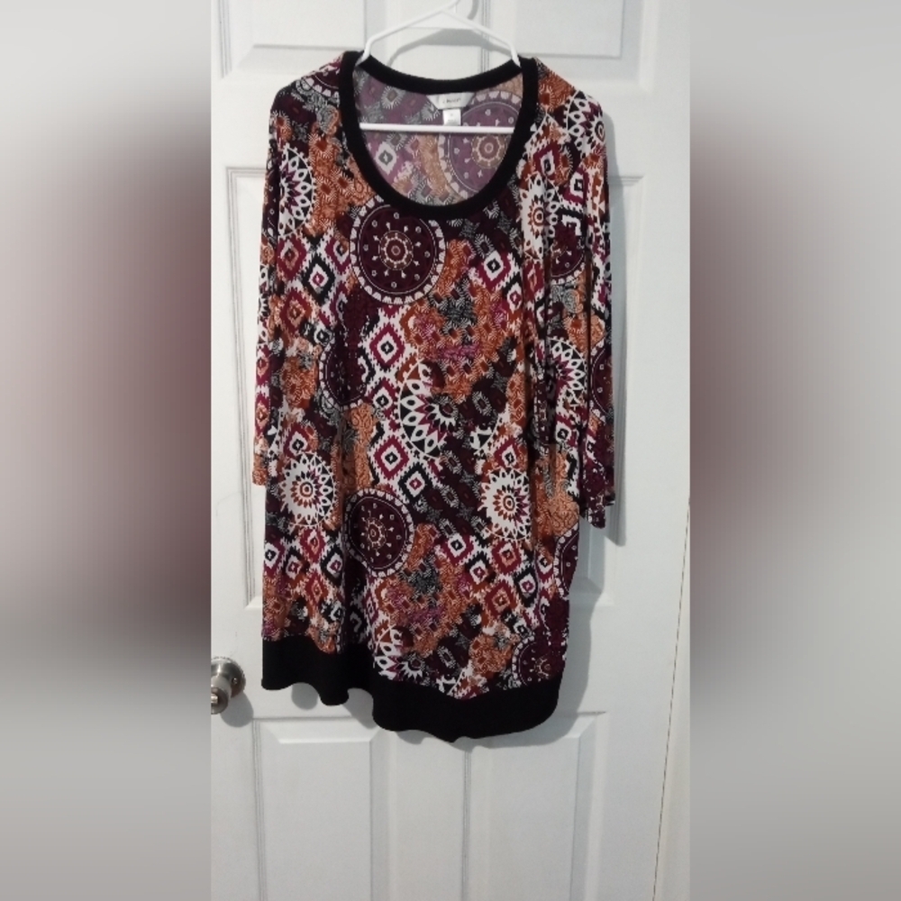CJ Banks Multicolor Geometric Dress